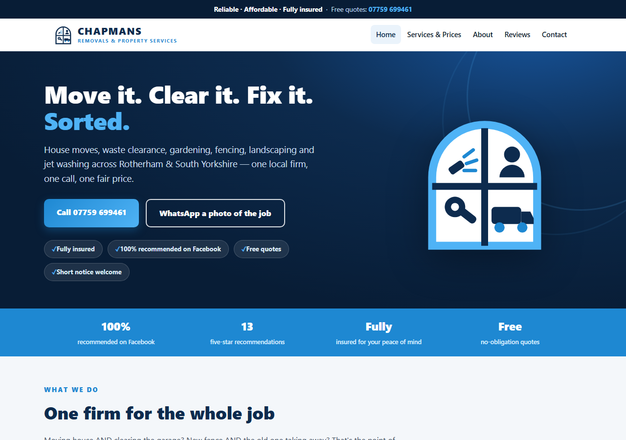 Chapmans Removals website