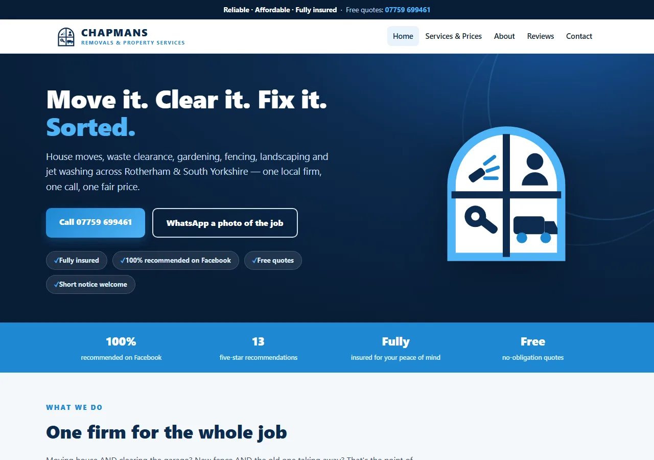 Chapmans Removals site
