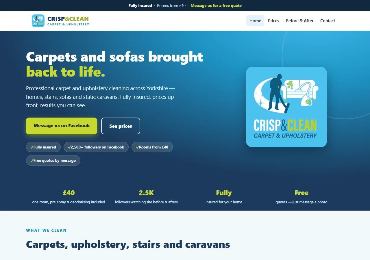 Crisp & Clean website